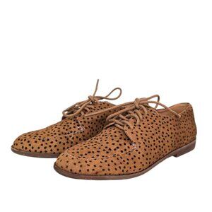 Madewell The Alex Oxford in Spot Dot Calf Hair in Equestrian Brown Sz 6